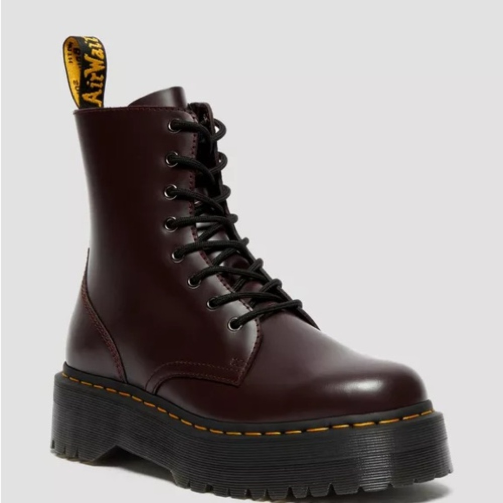 Dr. Martens Dark Red Platform Combat Boots